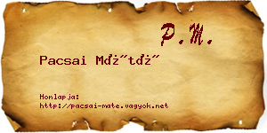 Pacsai Máté névjegykártya
